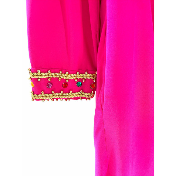 90’s MIGNON NEW YORK Pink Flared Rhinestone Dress - Picture 4 of 12